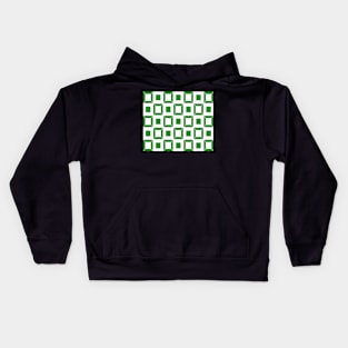 Abstract geometric pattern - green and white. Kids Hoodie